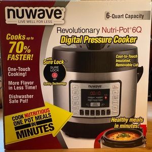 Nuwave Nutri-Pot Digital Pressure Cooker, 6-Quart, Black/Silver